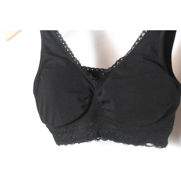 Coobie Lace Mesh Bra Pullover Black Lined Size M - Picture 3 of 9